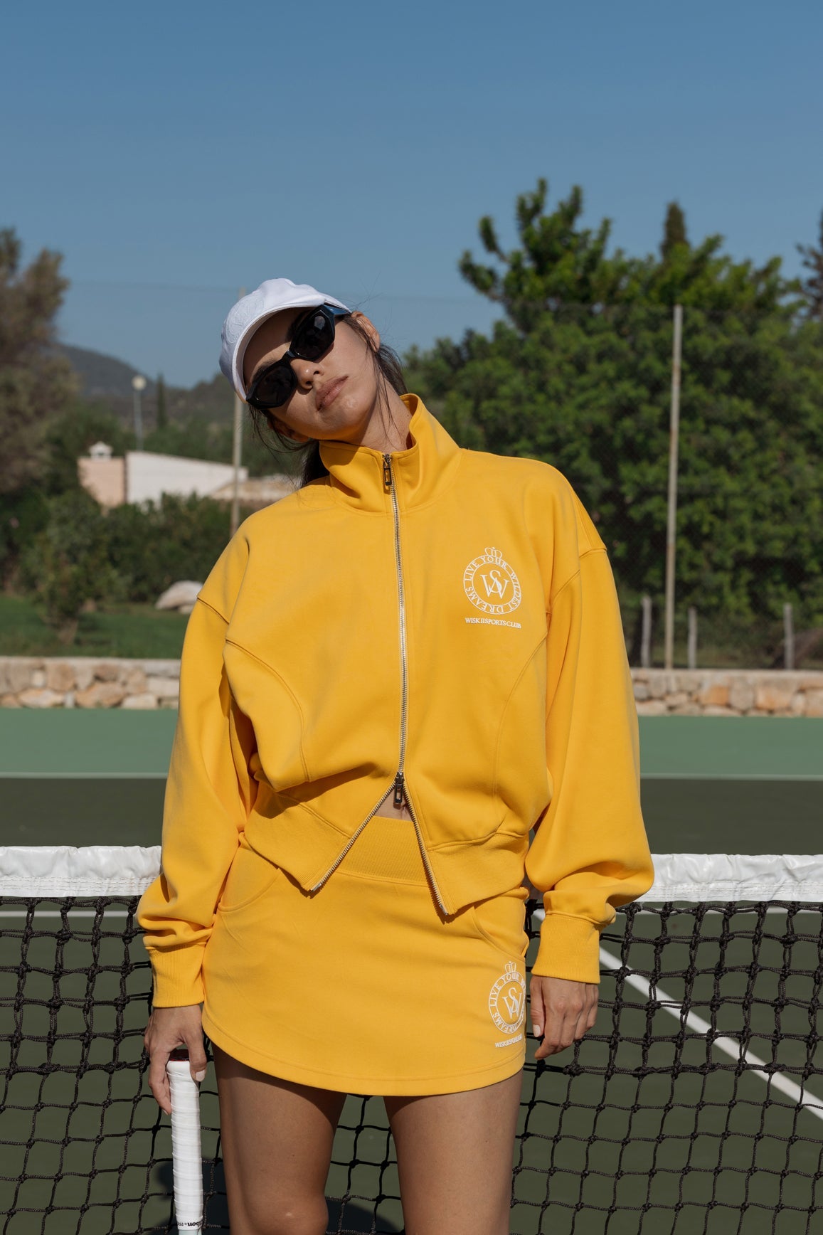 WISKII Two-Way Zipper Jacket + Stylish Ease Mini Sweat Skirt