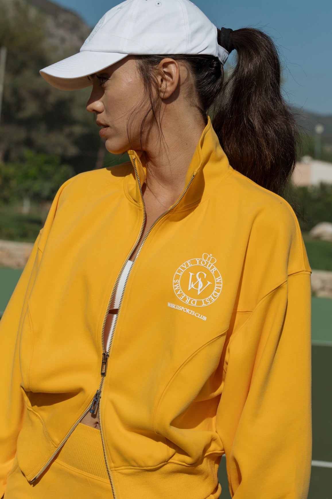WISKII Two-Way Zipper Jacket + Stylish Ease Mini Sweat Skirt